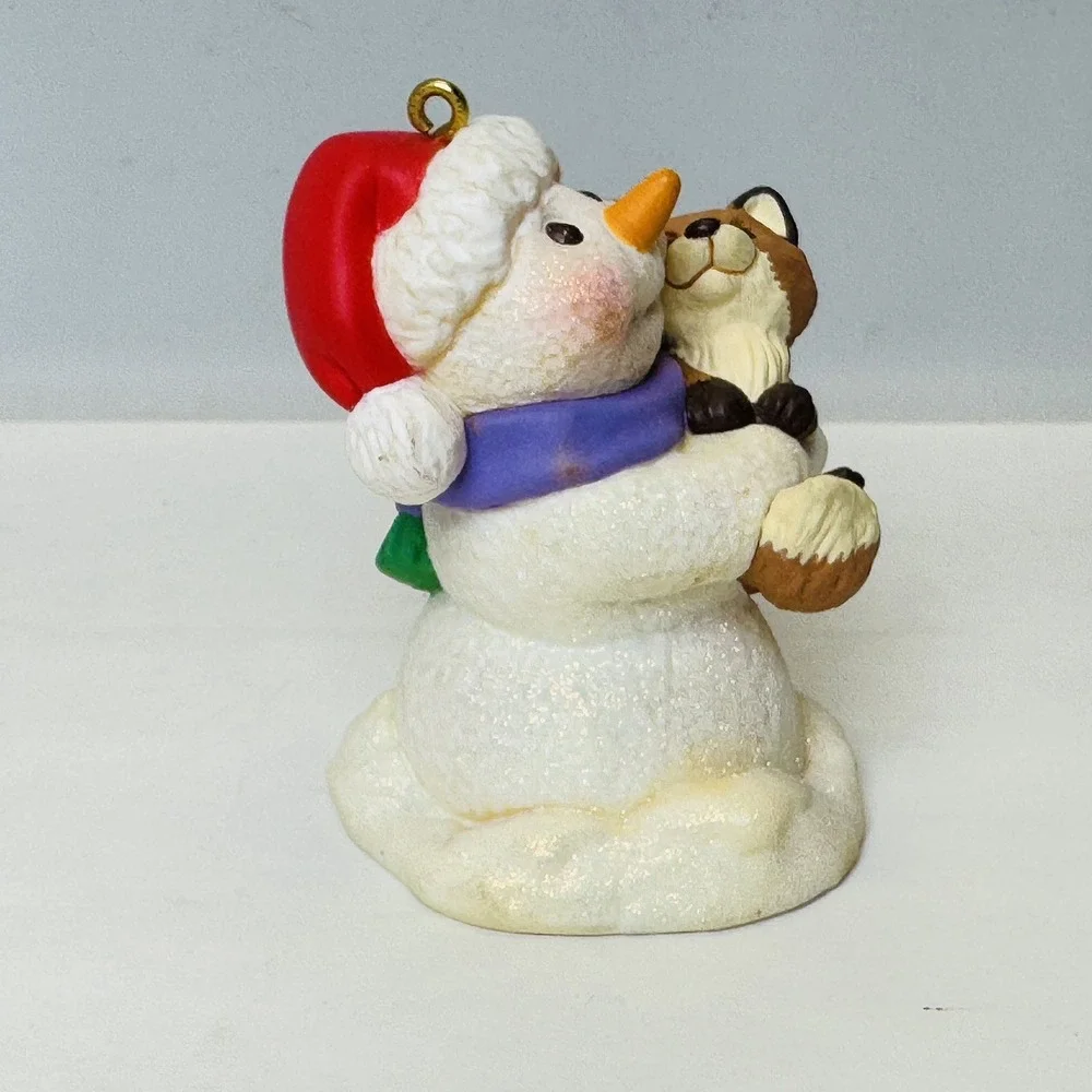 Snow Buddies Christmas Ornament‎ Snowman With Fox 1999 Vtg